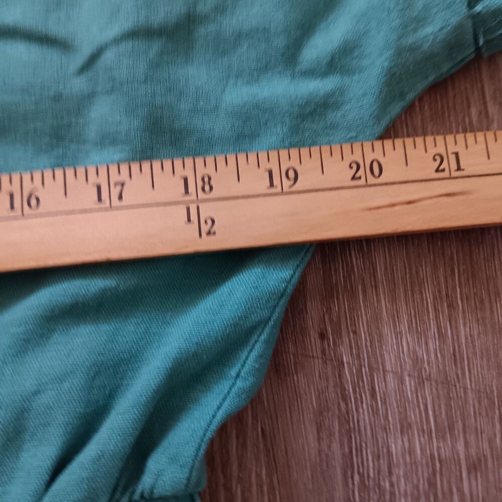 Sage Green Jumpsuit Womens 8 Linen Blend Button Tie Front Pockets Beachy Coastal - Picture 9 of 13